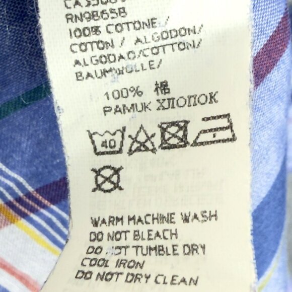 Paul & Shark  Plaid Cotton Button‑Down Shirt Blue Multi‑Color Italian Casual 43 - Picture 7 of 12